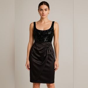 NWT! David Meister Black Sequin Dress